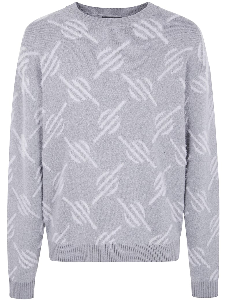 tevin monogram knit sweater by Selfnex
