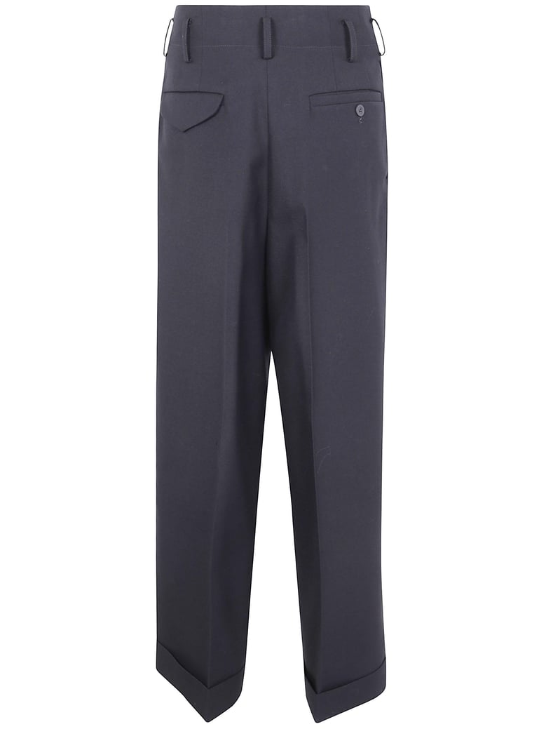 wide leg wool trousers by Selfnex