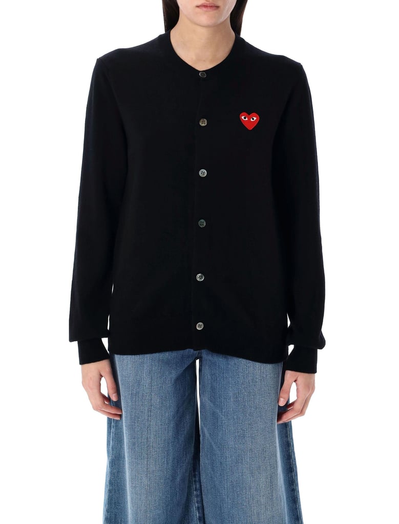 red heart patch cardigan by Selfnex