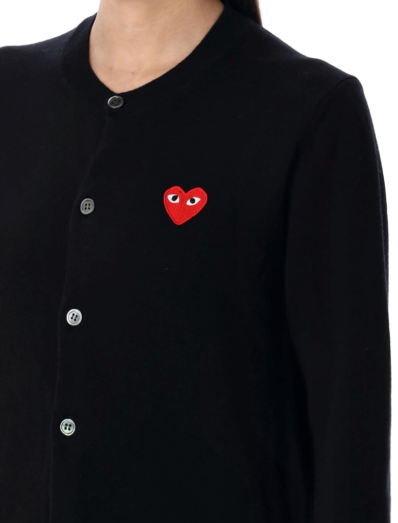 red heart patch cardigan by Selfnex