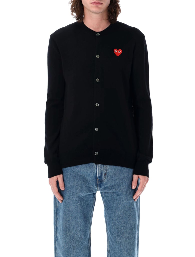 red heart patch cardigan by Selfnex