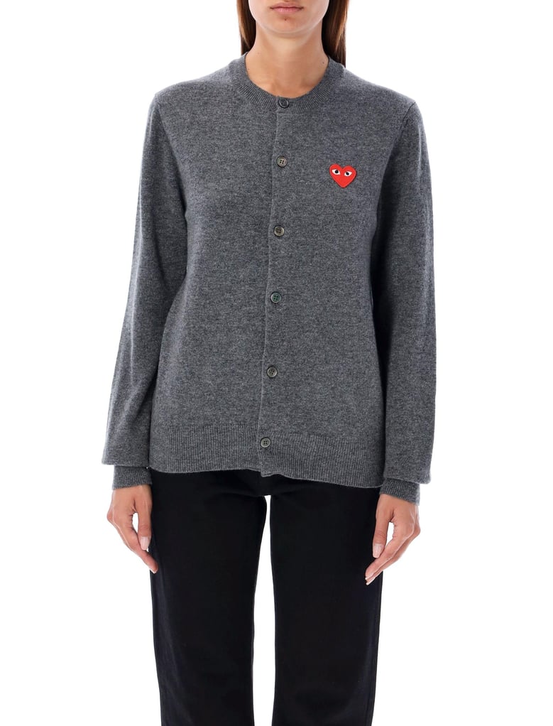 red heart patch cardigan by Selfnex