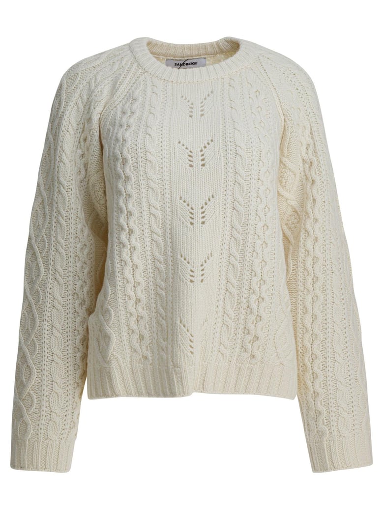 sandbeige knitwear white by Selfnex