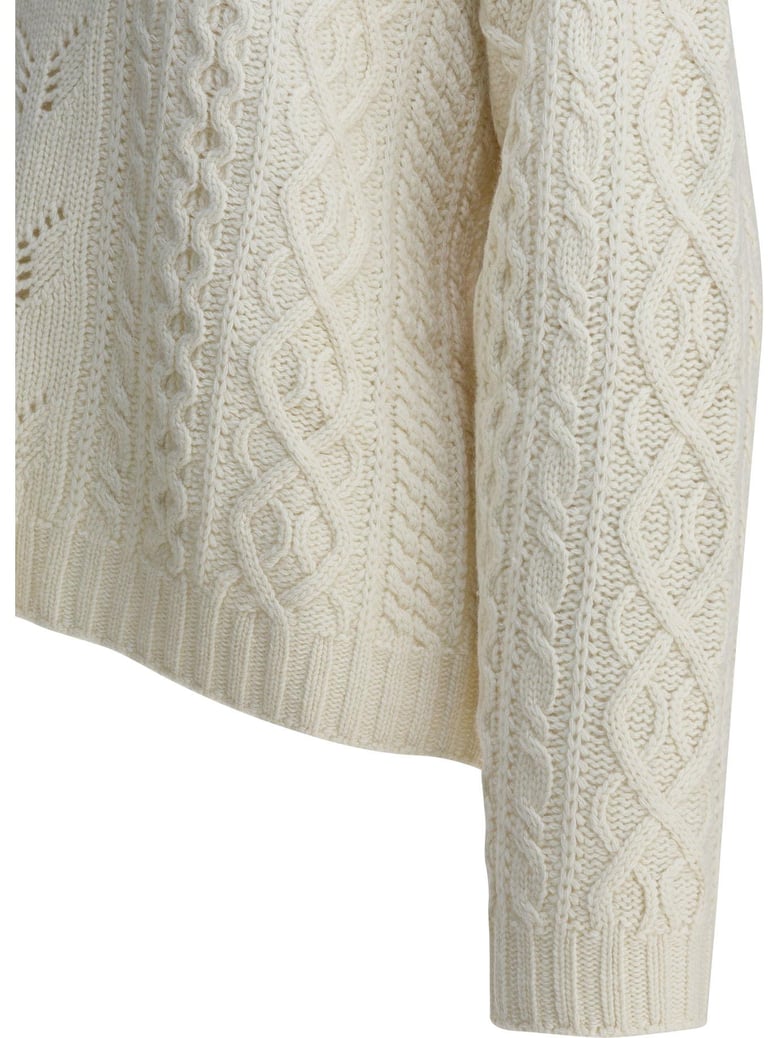 sandbeige knitwear white by Selfnex