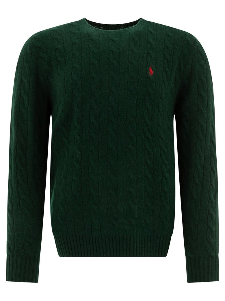 wool and cashmere crewneck sweater with logo by Selfnex