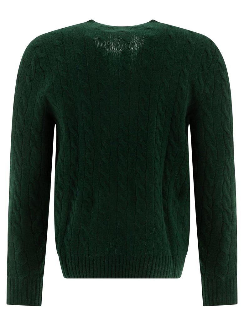 wool and cashmere crewneck sweater with logo by Selfnex