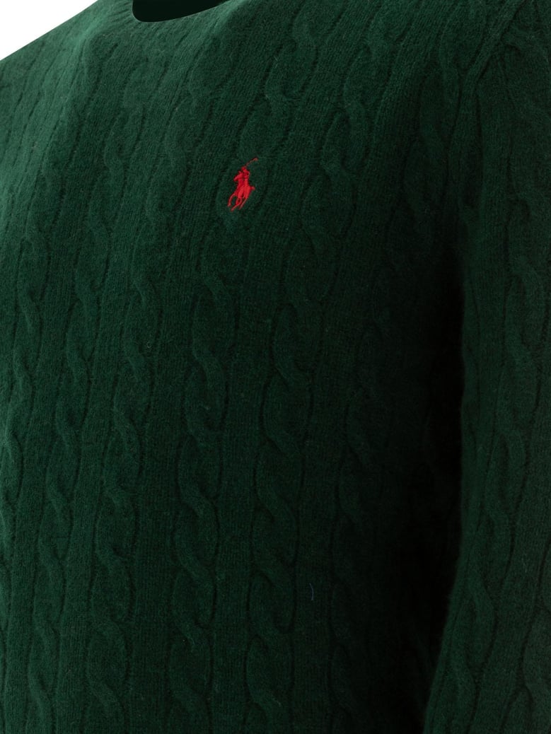 wool and cashmere crewneck sweater with logo by Selfnex
