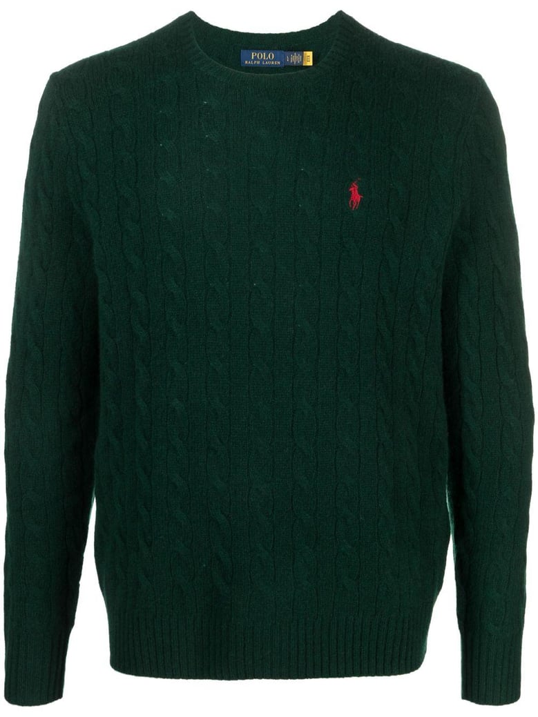 wool and cashmere crewneck sweater with logo by Selfnex