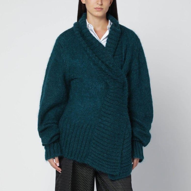 oversized petroleum green mohairblend sweater by Selfnex