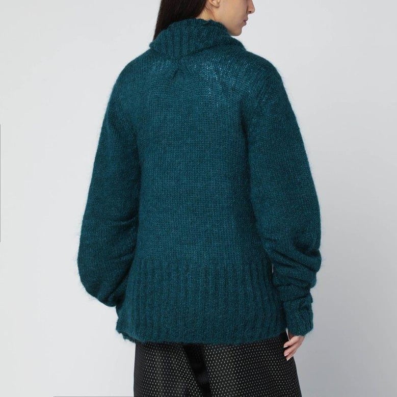 oversized petroleum green mohairblend sweater by Selfnex
