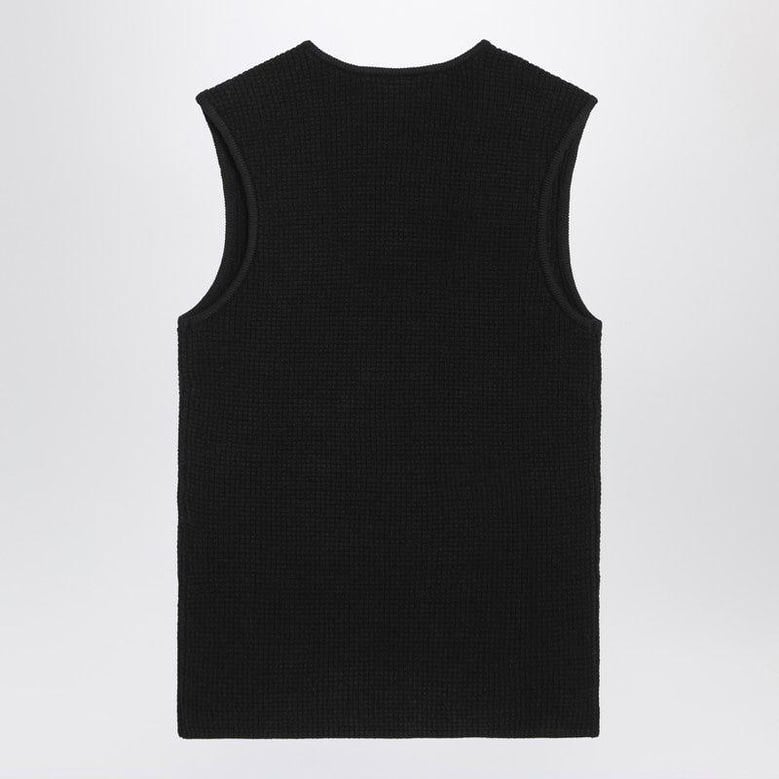 black tank top in stretch waffle fabric by Selfnex