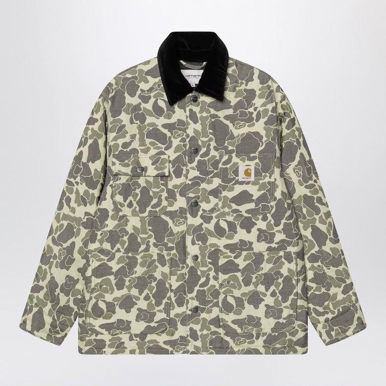 tapestry chore coat camo duck jacquard green/tobacco by Selfnex