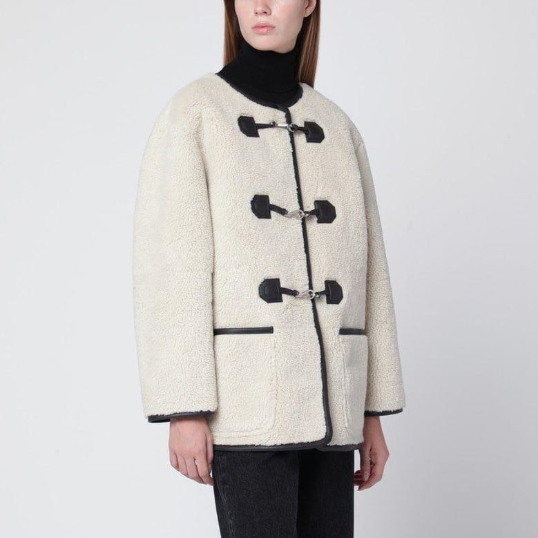cream shearlingeffect fabric jacket by Selfnex