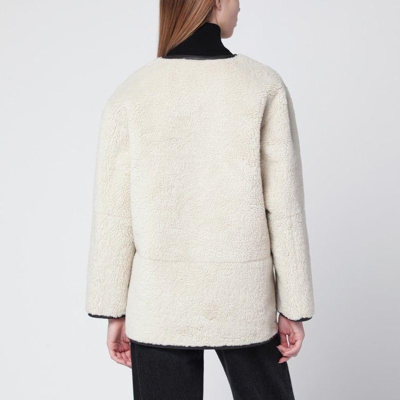 cream shearlingeffect fabric jacket by Selfnex