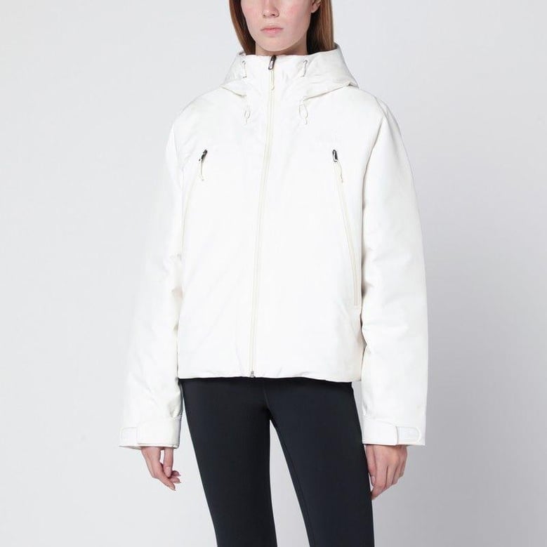 white mountain range hooded down jacket by Selfnex