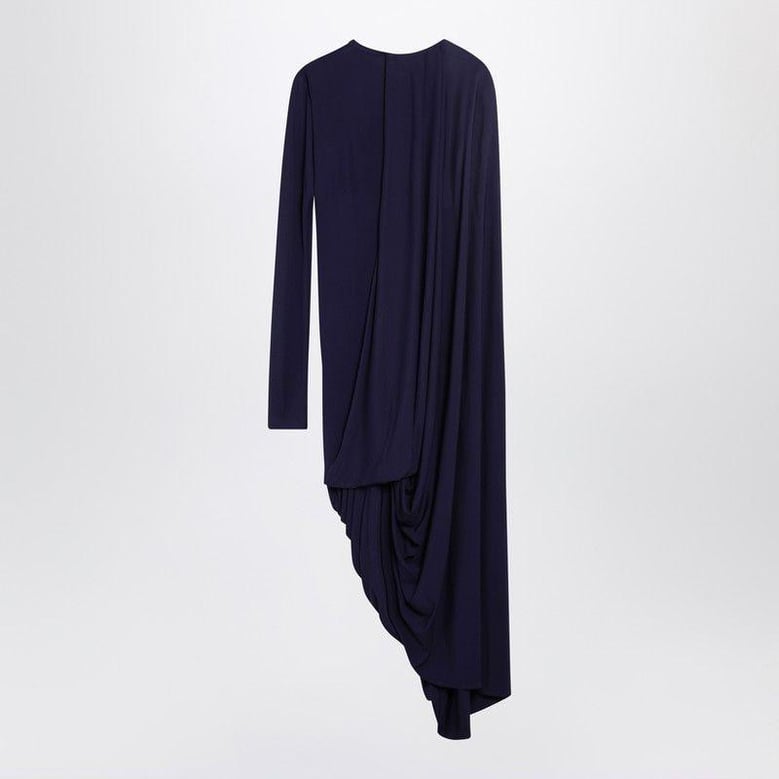 dark purple draped asymmetric dress by Selfnex