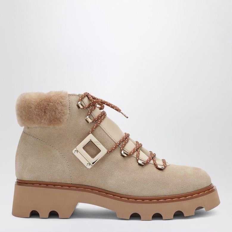 viv rangers truck booties in suede beige by Selfnex