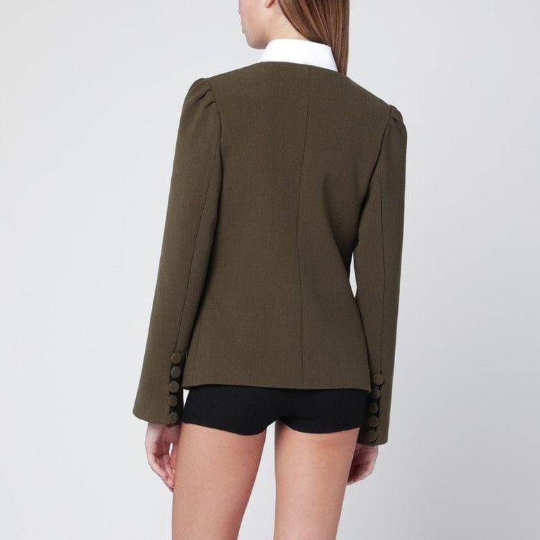 moss green woolblend jacket by Selfnex