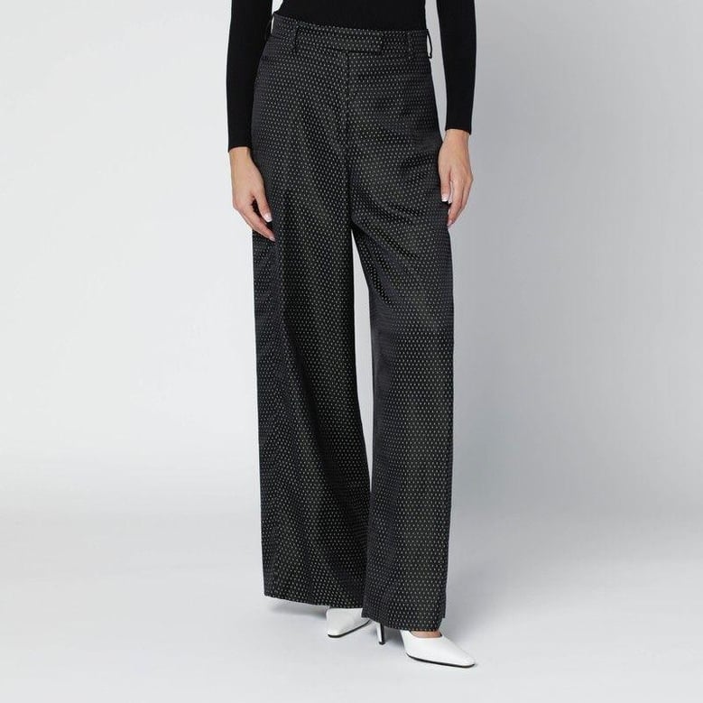 black jacquard trousers by Selfnex