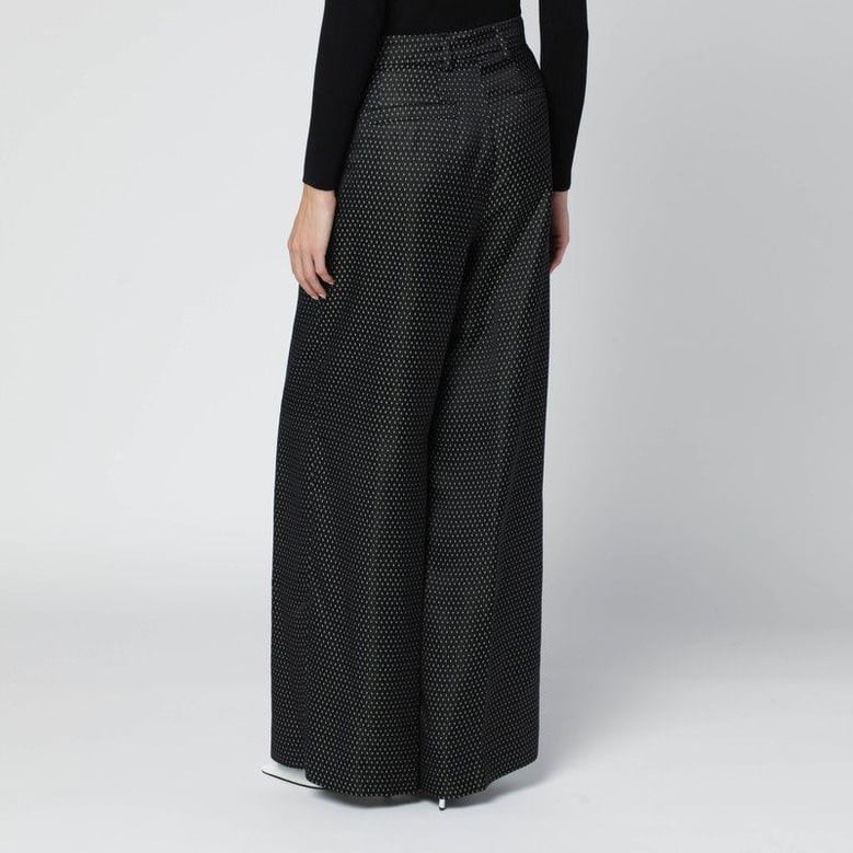 black jacquard trousers by Selfnex