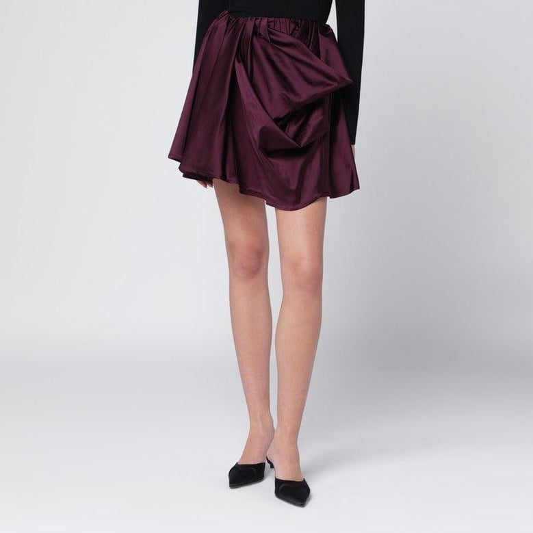mauve draped mini skirt by Selfnex