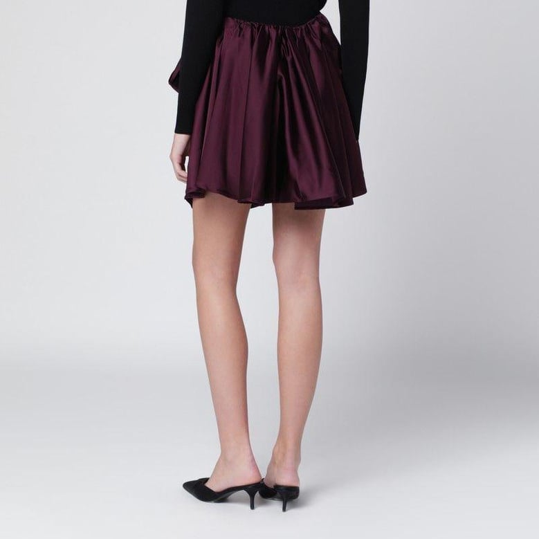 mauve draped mini skirt by Selfnex