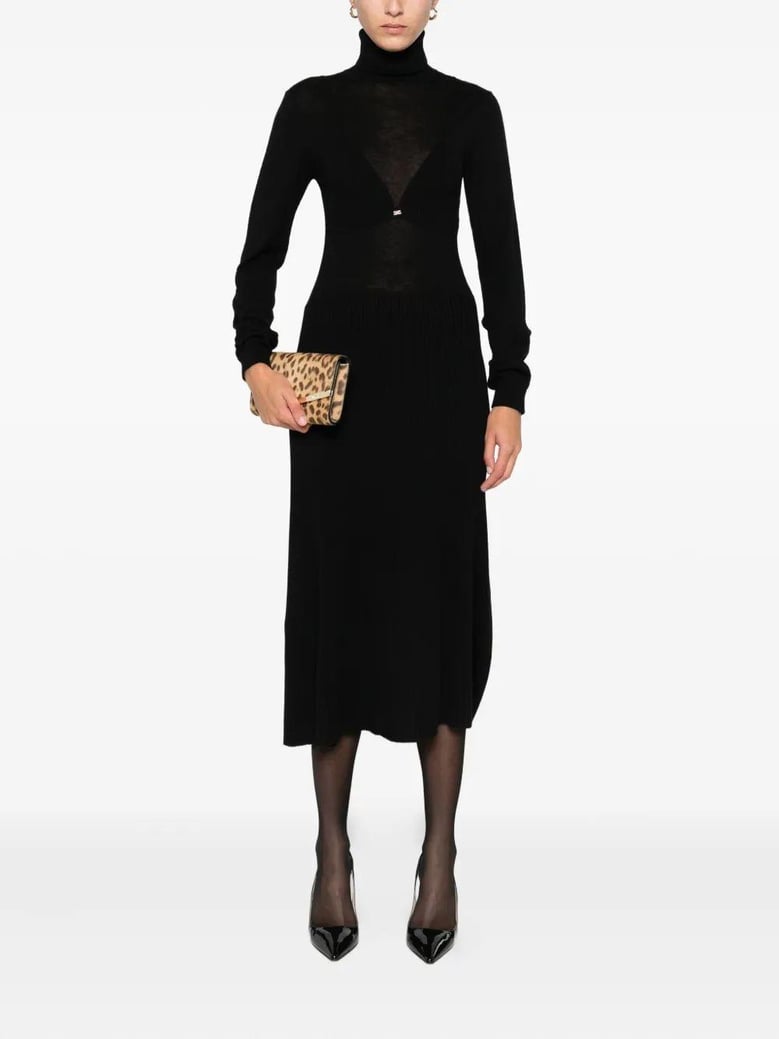 wool blend dress with high neck by Selfnex