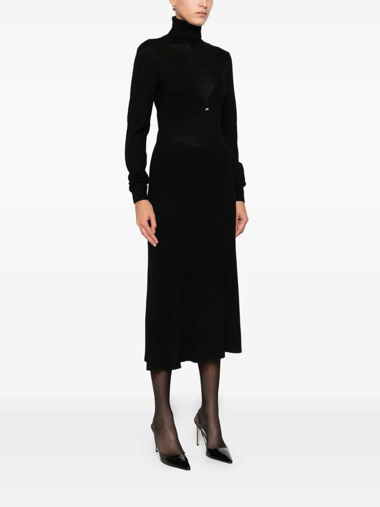 wool blend dress with high neck by Selfnex