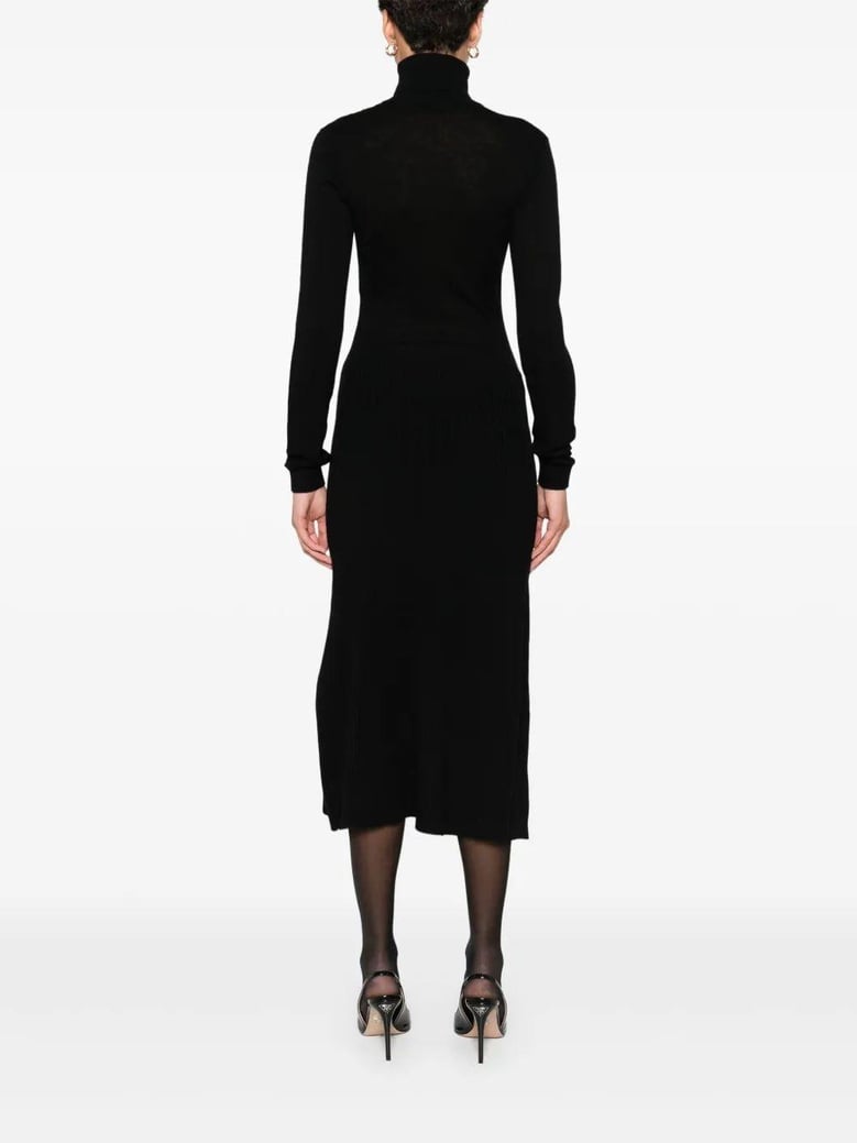wool blend dress with high neck by Selfnex