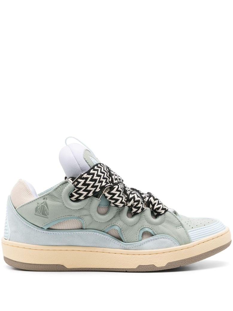 curb blue calf leather sneakers by Selfnex