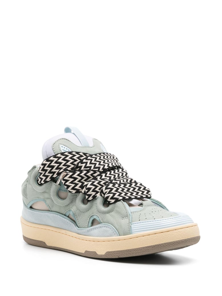 curb blue calf leather sneakers by Selfnex