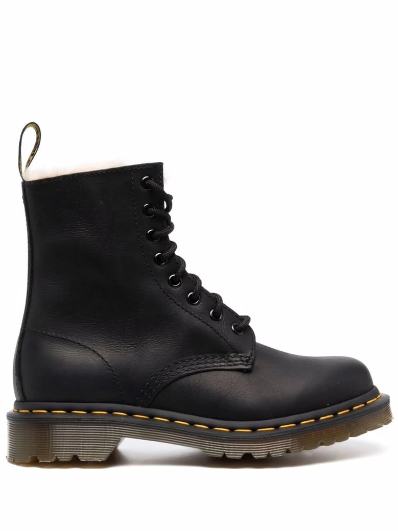 1460 serena black leather boots by Selfnex