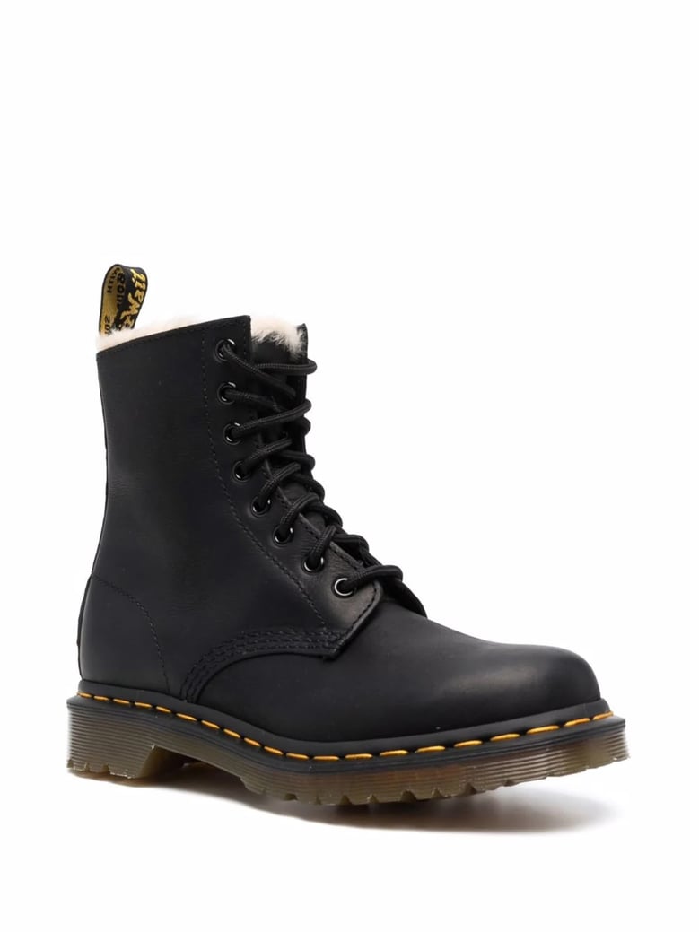 1460 serena black leather boots by Selfnex