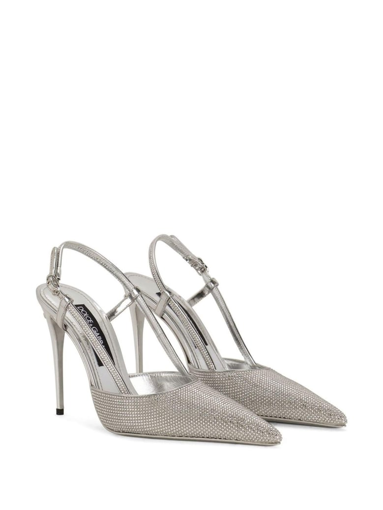 metallic lollo slingback shoes by Selfnex