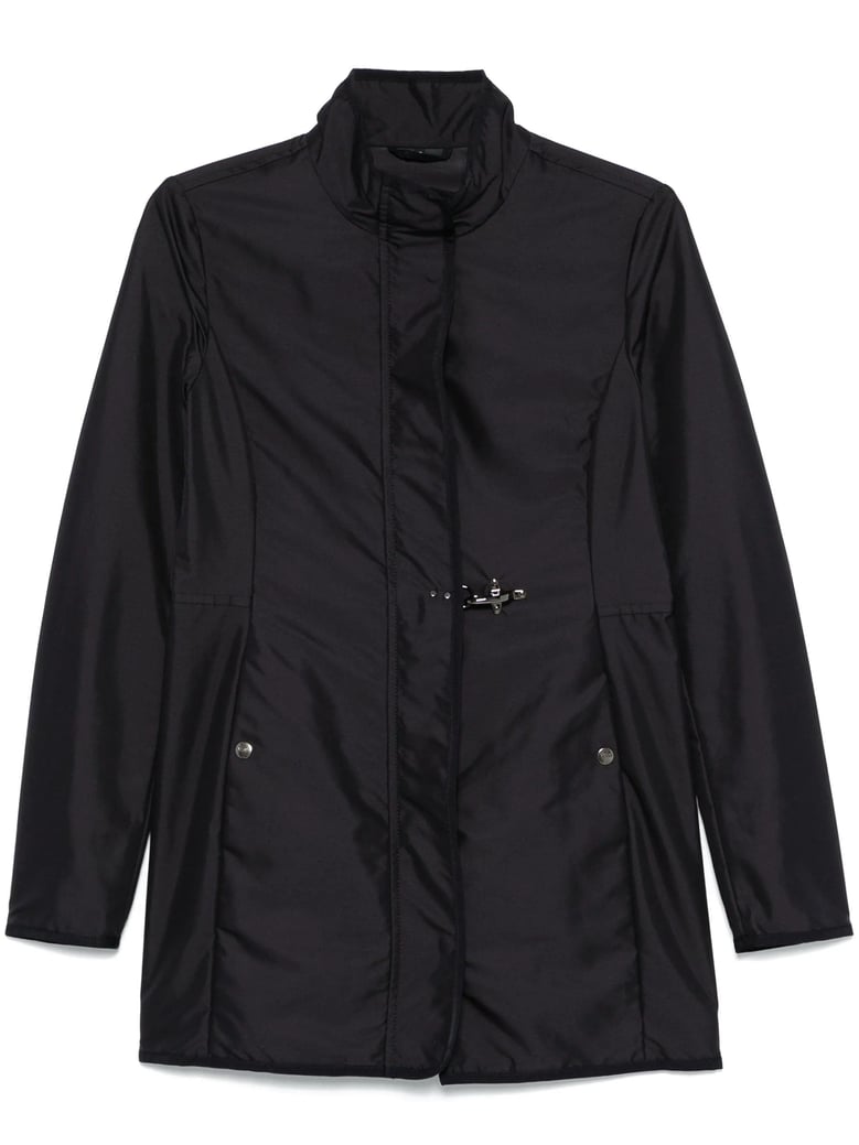 short blue polyester coat by Selfnex