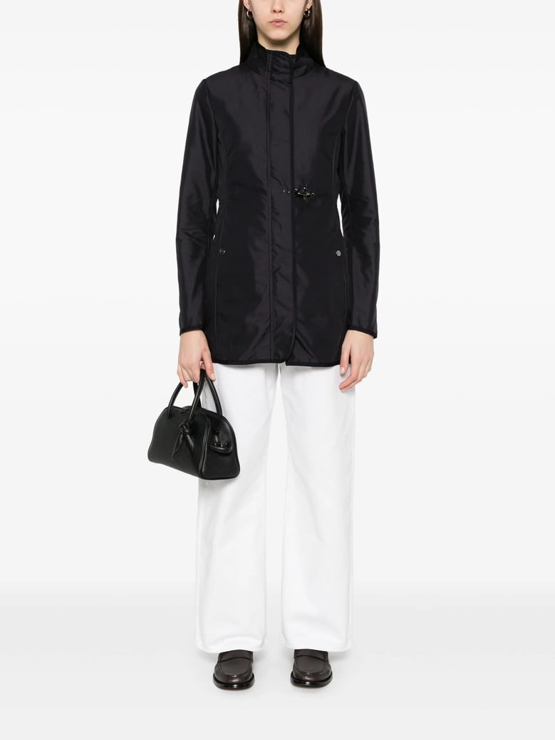 short blue polyester coat by Selfnex