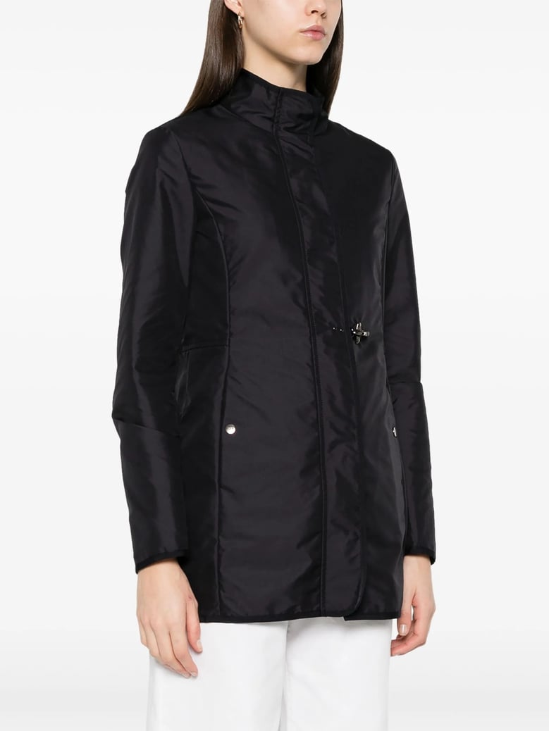 short blue polyester coat by Selfnex