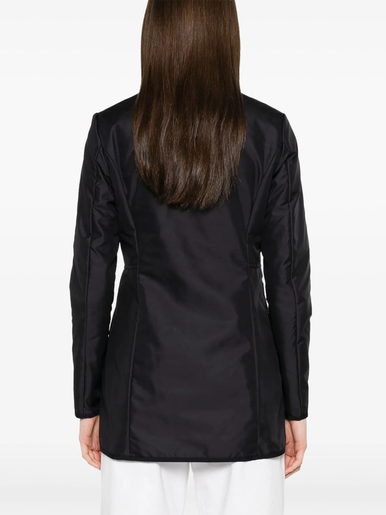 short blue polyester coat by Selfnex