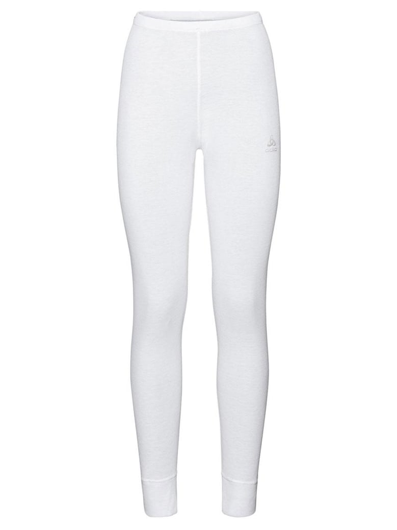 white polyester long pants by Selfnex