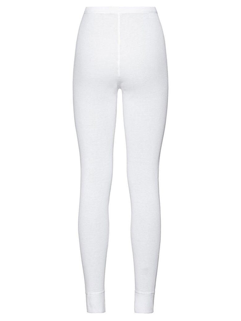 white polyester long pants by Selfnex