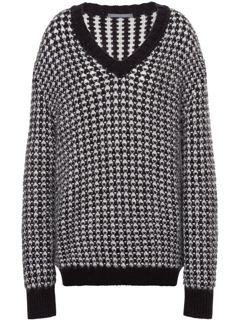 black oversized viscose sweater by Selfnex