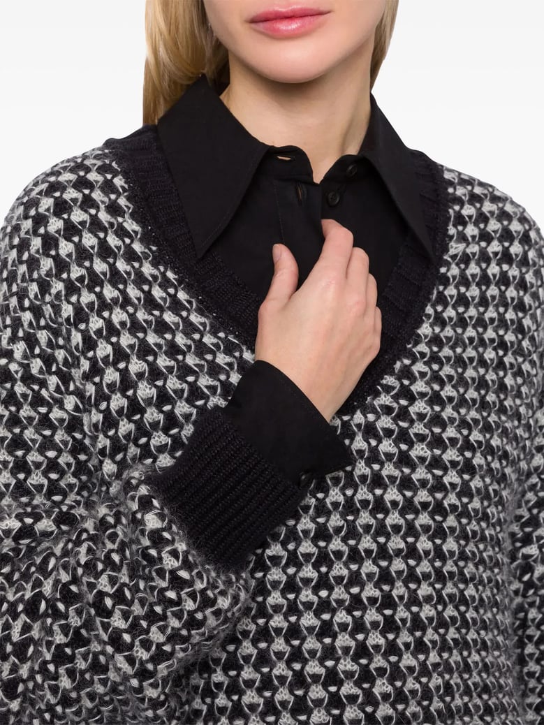 black oversized viscose sweater by Selfnex