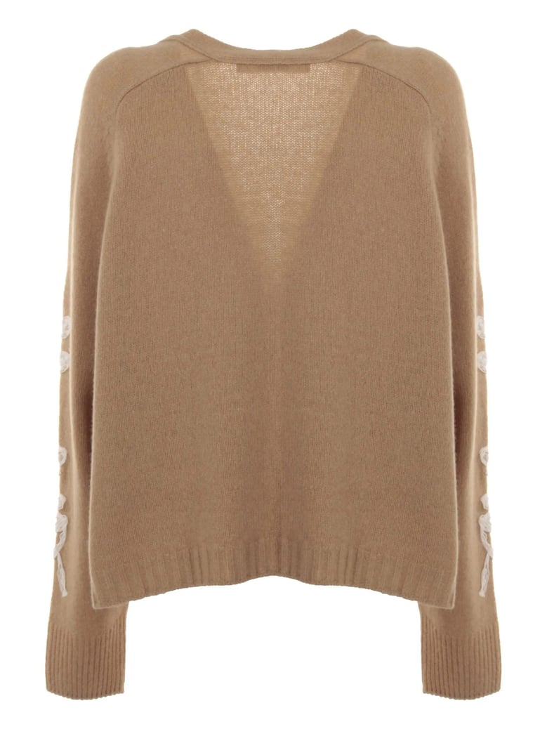 nude viscose cardigan by Selfnex