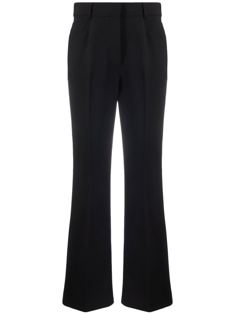 black polyester wool trousers by Selfnex