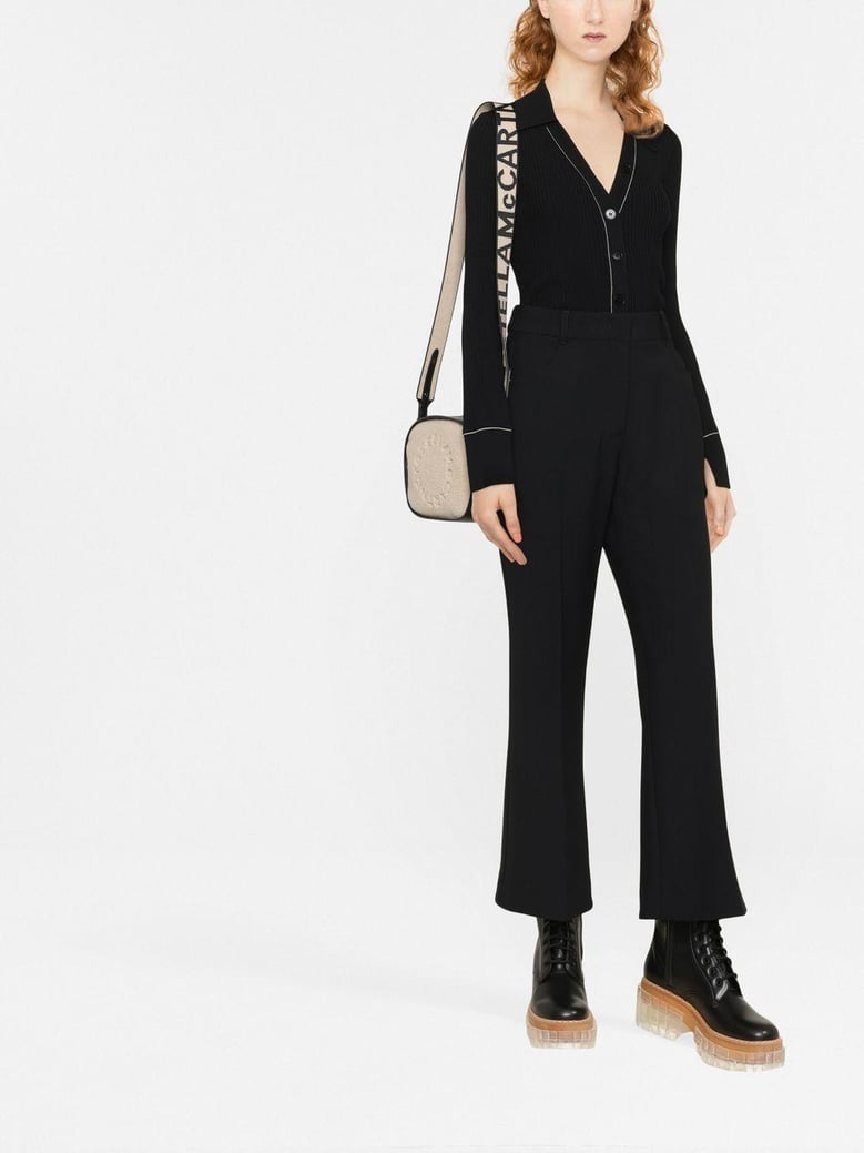black polyester wool trousers by Selfnex