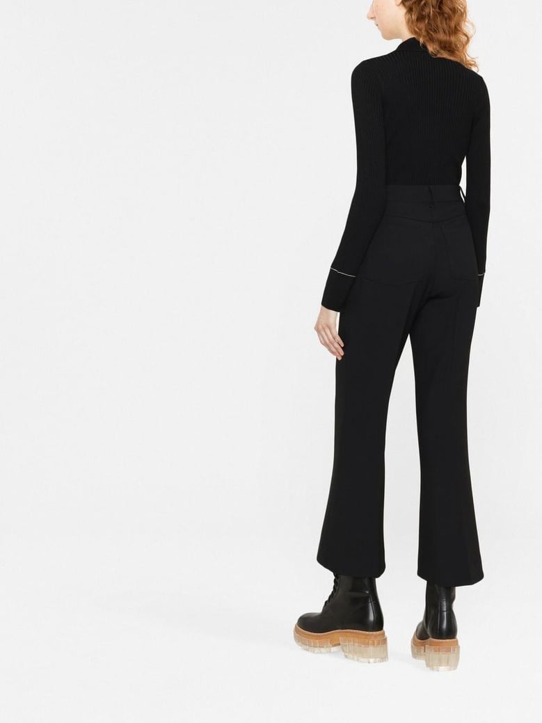 black polyester wool trousers by Selfnex
