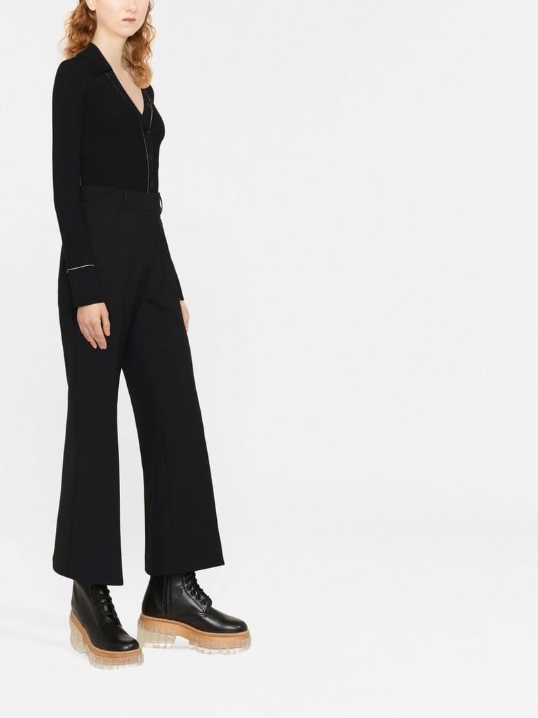 black polyester wool trousers by Selfnex