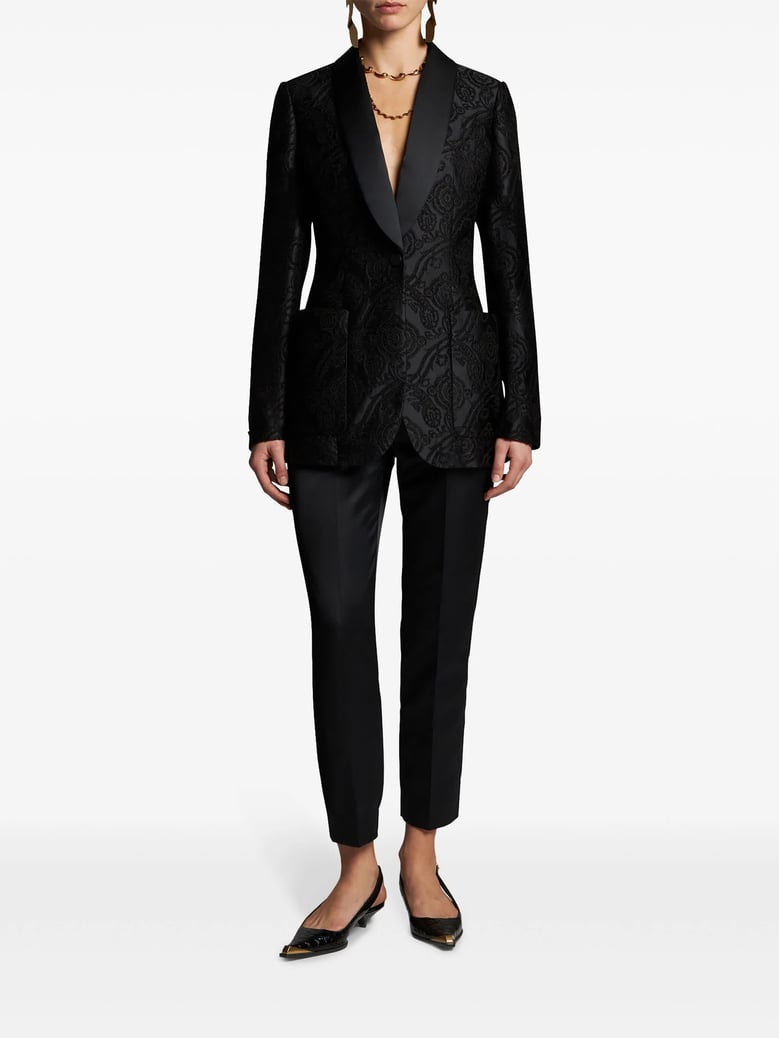black jacquard blazer by Selfnex