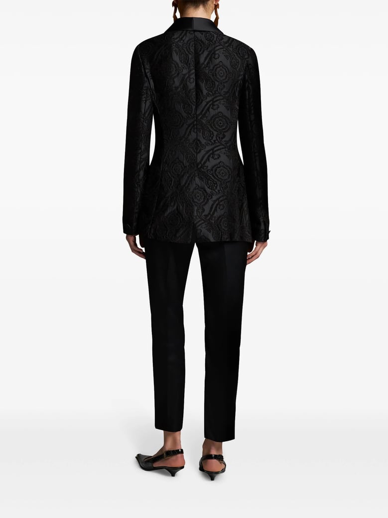 black jacquard blazer by Selfnex