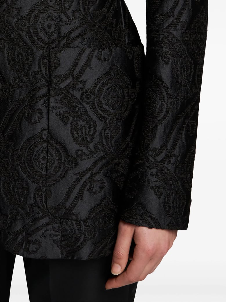 black jacquard blazer by Selfnex
